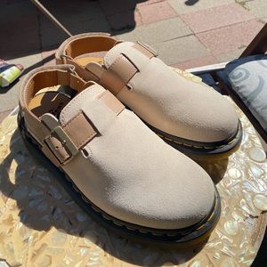 Dr. Martens Jorge II Slingback Mules in Parchment Beige